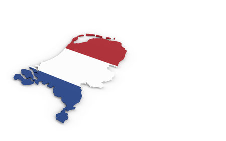 Map of Holland with Holland flag 3D renderingの写真素材
