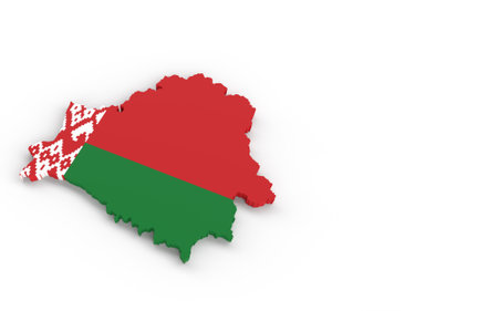 Map of Belarus with Belarus flag 3D renderingの写真素材