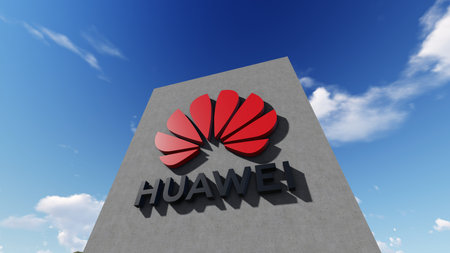 Huawei logo, Editorial use only, 3D rendering