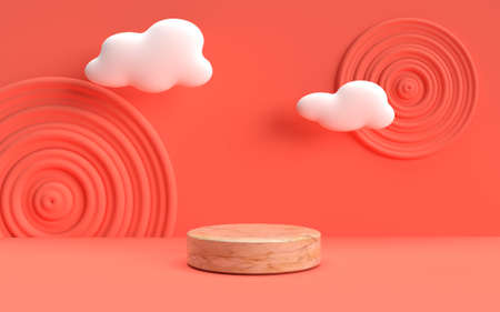 Podium for baby or kids cosmetic products 3D renderingの写真素材