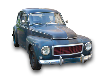 Old car isolated on white background    の写真素材