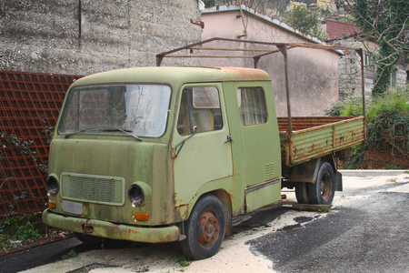 Old abandoned military truckの写真素材