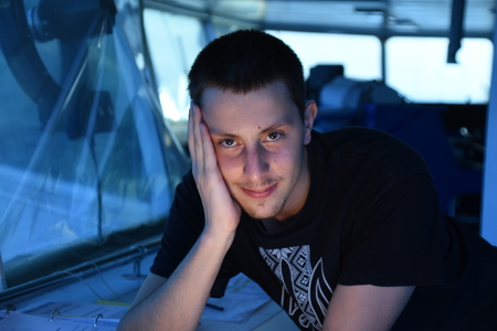 Portrait of man bored with conversationの写真素材