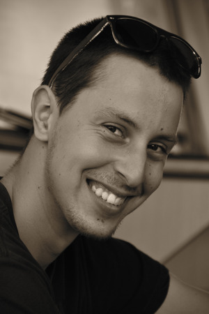 Man with beautiful smile, portraitの写真素材