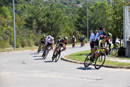 One of the most dangerous curves at the tour of Montenegro on day 2.のeditorial素材
