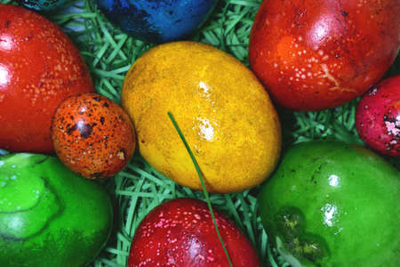Easter eggs, also called Paschal eggs, and Egg of Easter are eggs that are sometimes decorated. They are usually used as gifts on the occasion of Easter.の写真素材