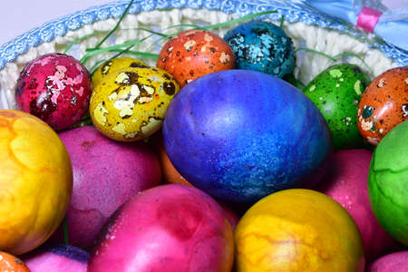 Easter eggs, also called Paschal eggs, and Egg of Easter are eggs that are sometimes decorated. They are usually used as gifts on the occasion of Easter.の写真素材