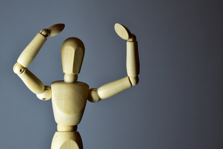 Mannequin in various poses. Sufficient area for adding additional text.の写真素材