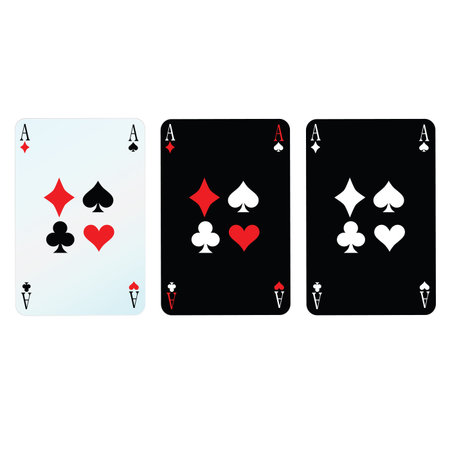 card with four sign vector on white background
