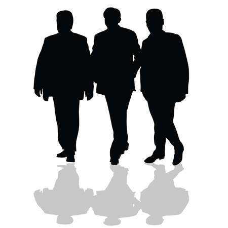 man in small group silhouette in black vectorのイラスト素材
