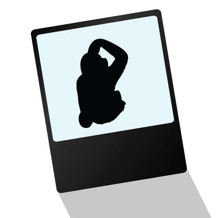 monkey in the picture art silhouette illustrationのイラスト素材