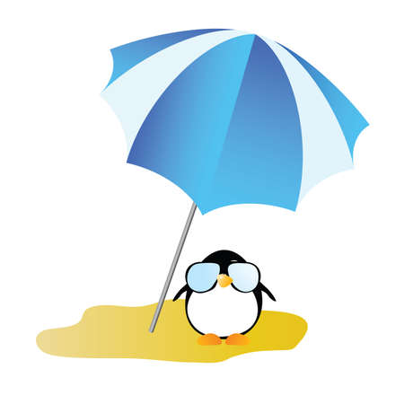 penguin on a desert island art のイラスト素材