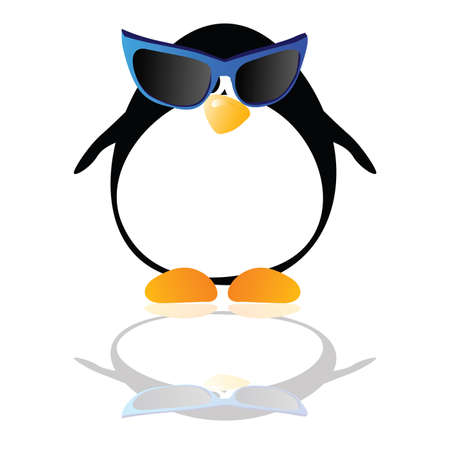 penguin with blue glasses artのイラスト素材