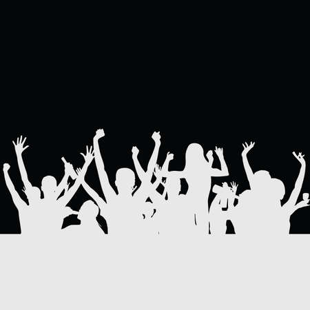 people party silhouette illustrationのイラスト素材