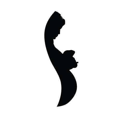 pregnant girl illustration figure art on whiteのイラスト素材