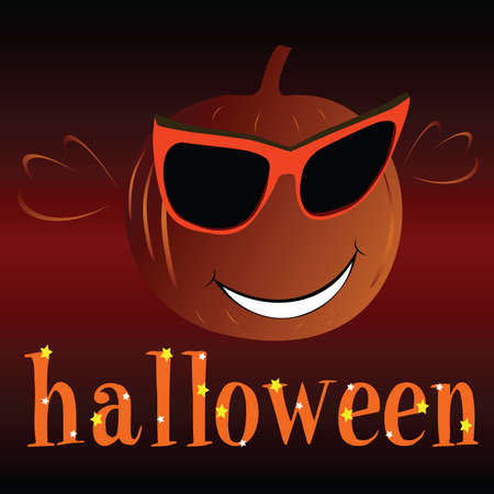 pumpkin with glass for Halloween のイラスト素材