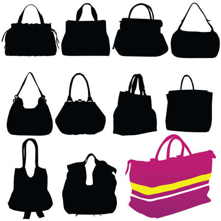 woman fashion bag black silhouette on white backgroundのイラスト素材