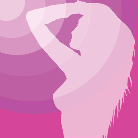 beauty gril on pink background vector illustrationのイラスト素材