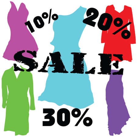 dress on sale color vector illustrationのイラスト素材