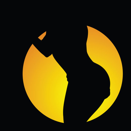 girl body silhouette art vector illustration on blackのイラスト素材