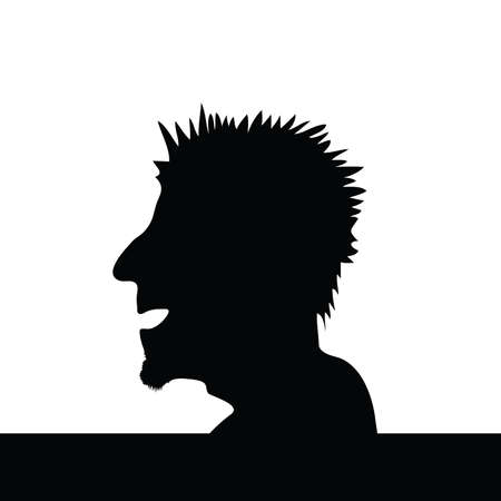man head vector silhouette illustrationのイラスト素材