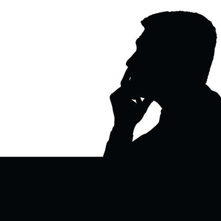 man thinking black vectorのイラスト素材