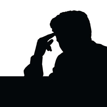 man thinking vector illustrationのイラスト素材