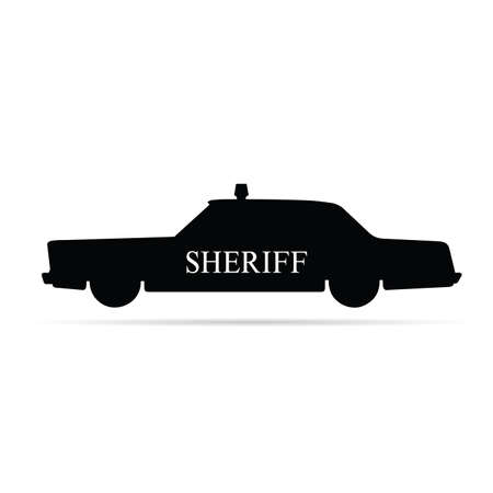 sheriff car illustration on white backgroundのイラスト素材