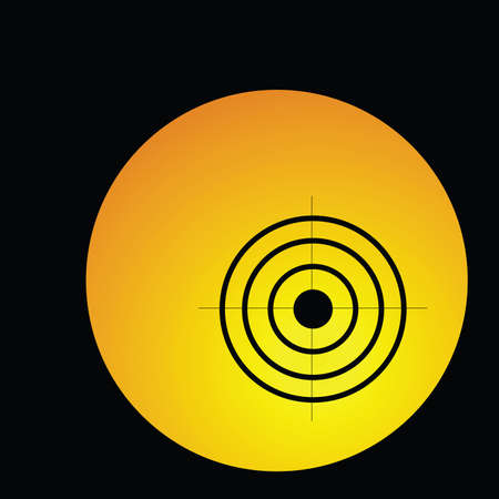 target in circle illustration on black backgroundのイラスト素材