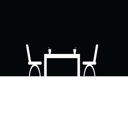 kitchen table with chair and drink in whiteのイラスト素材