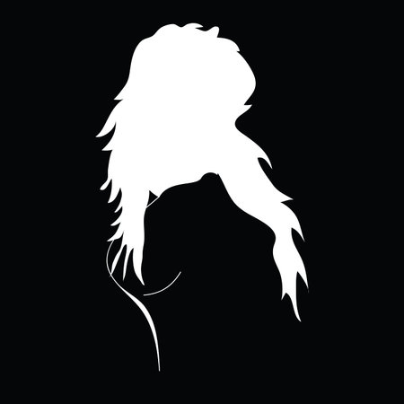 girl black and white vector silhouetteのイラスト素材