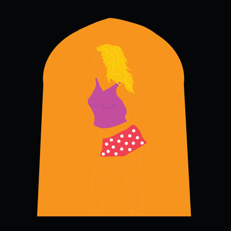 girl color vector silhouette illustrationのイラスト素材