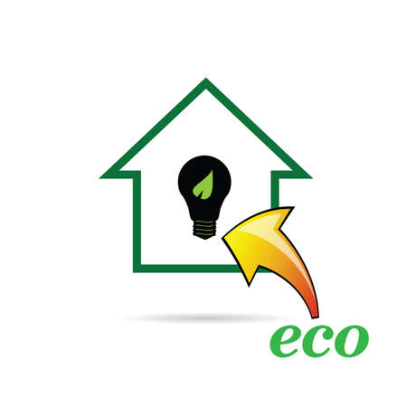 eco bulb and house green vectorのイラスト素材