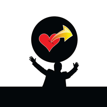 man with heart vector illustrationのイラスト素材