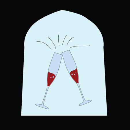 champagne glass color vector illustrationのイラスト素材