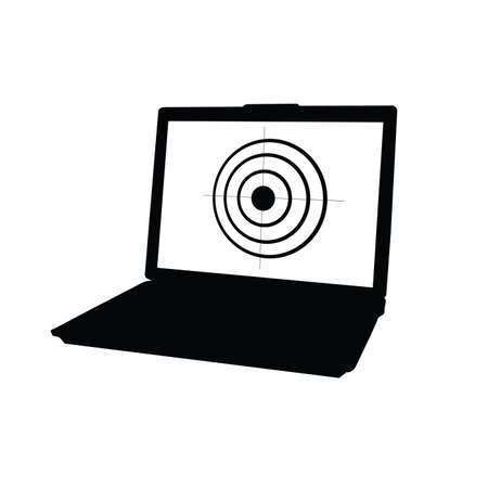 laptop with target black vector illustrationのイラスト素材
