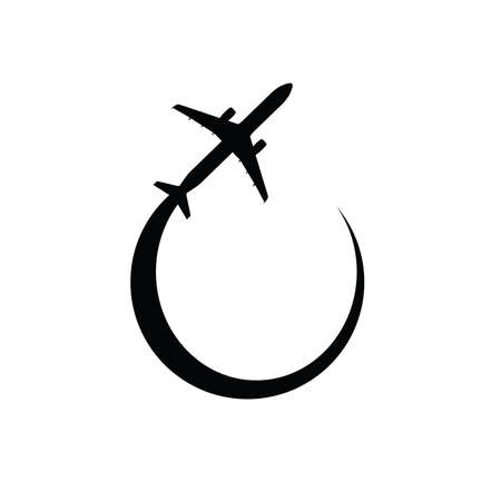 airplane black vector silhouette illustrationのイラスト素材