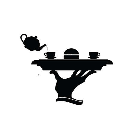 hot drink in black vector silhouetteのイラスト素材