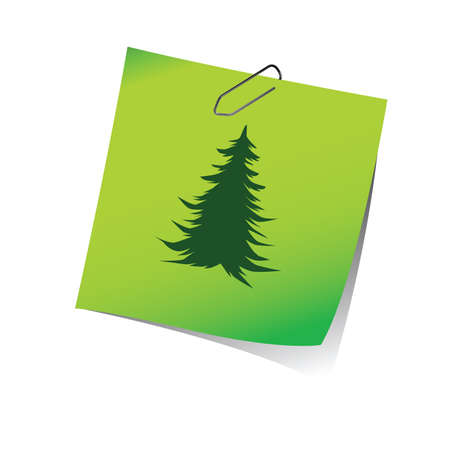 reminder with pine tree green vector illustrationのイラスト素材