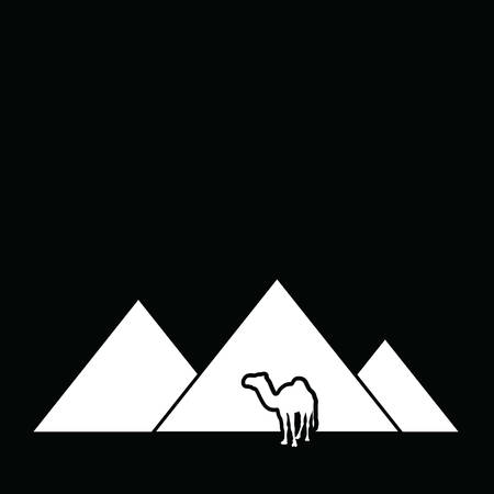 camel animal with pyramid desert vectorのイラスト素材