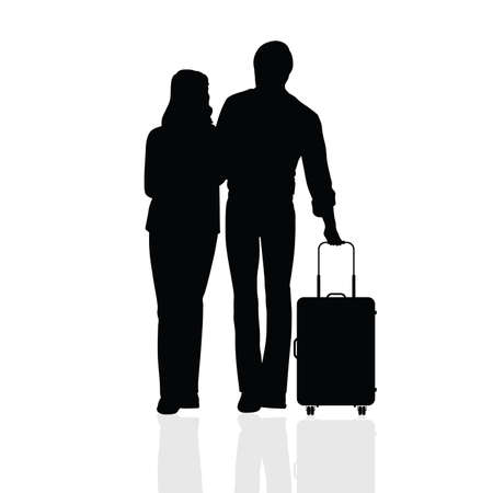 couple travel paradise illustrationのイラスト素材