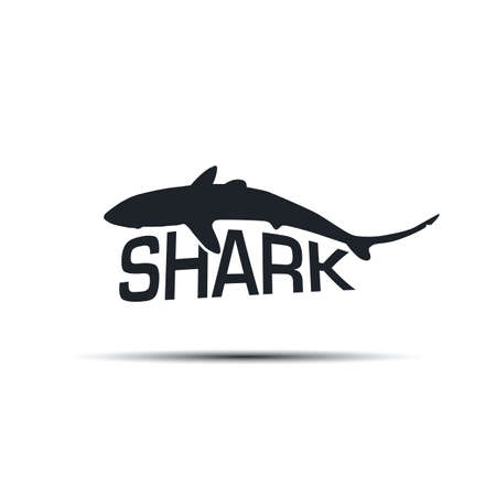 shark icon illustration on whiteのイラスト素材
