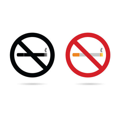 no cigarette sign illustration in colorfulのイラスト素材
