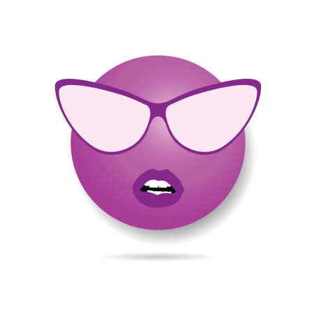 smiley violet illustration in colorfulのイラスト素材