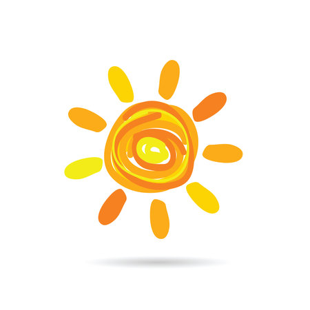 sun cartoon icon color illustrationのイラスト素材