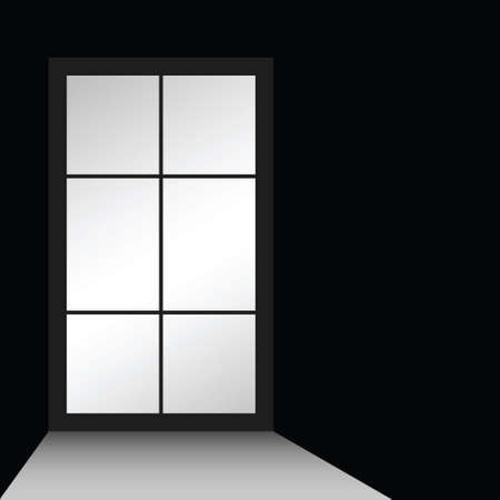 window illustration on black backgroundのイラスト素材