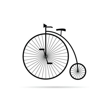 old bike illustration in black colorのイラスト素材