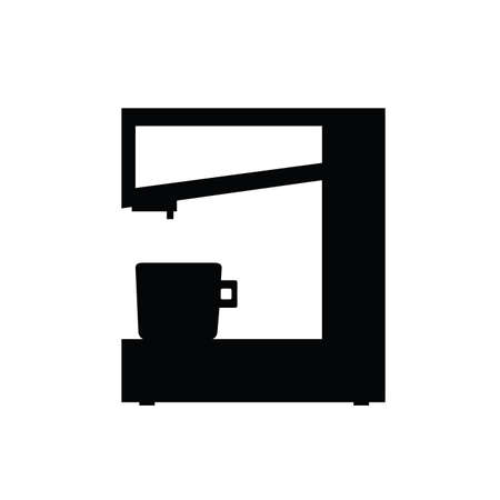 espresso coffee machine illustration in blackのイラスト素材