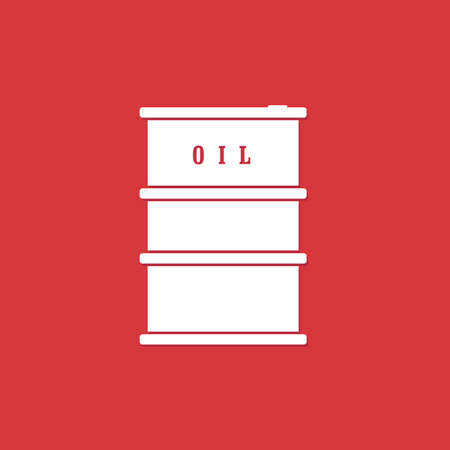 oil barrel white illustration on redのイラスト素材