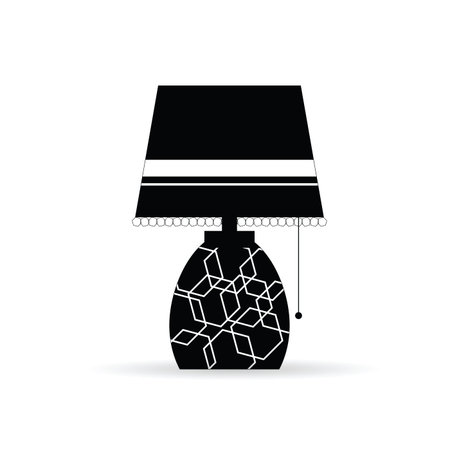 lamp old illustration in blackのイラスト素材